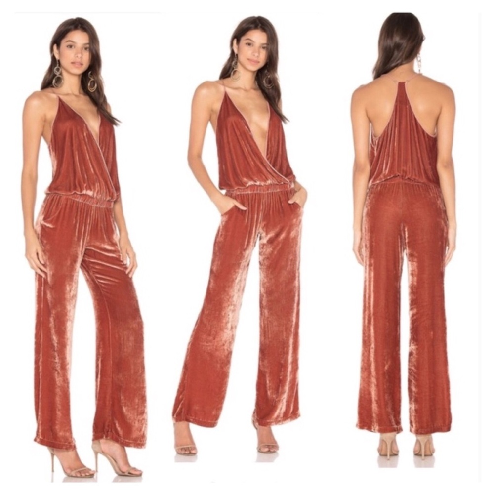 NEW YFB Pink Velvet Jumpsuit | S